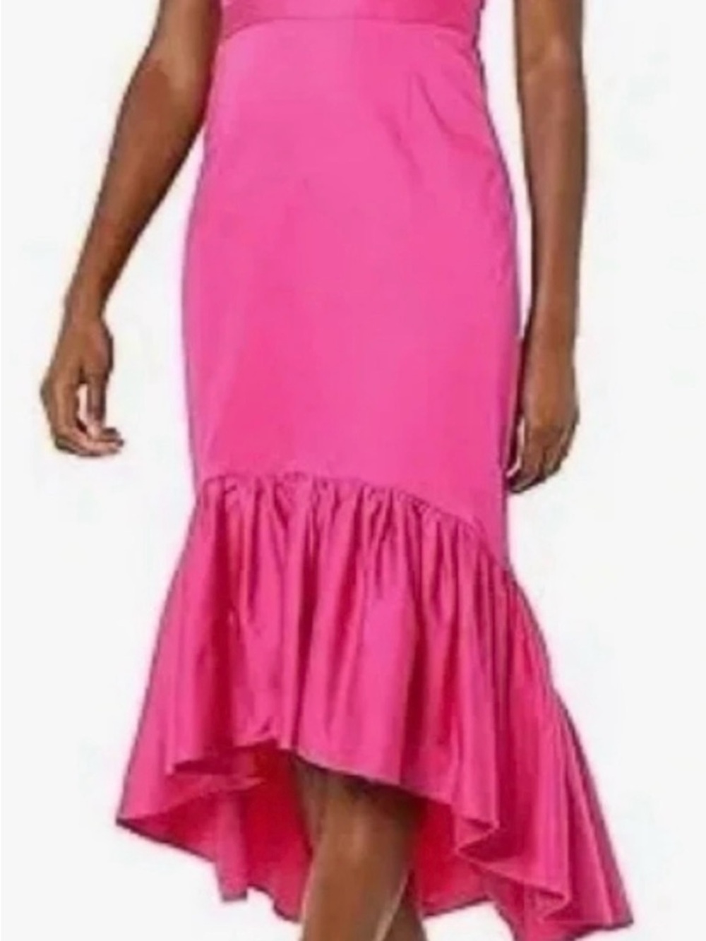 Pink Ruffle-Shoulder High-Low Dress - Picture 3 of 4
